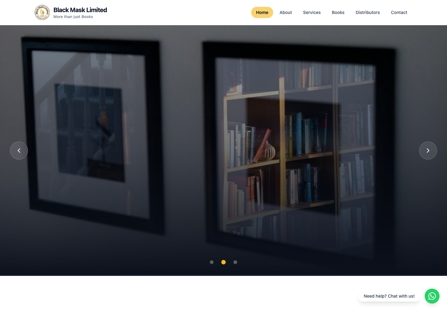 Black Mask Limited publishing website homepage designed by Codolla Studio