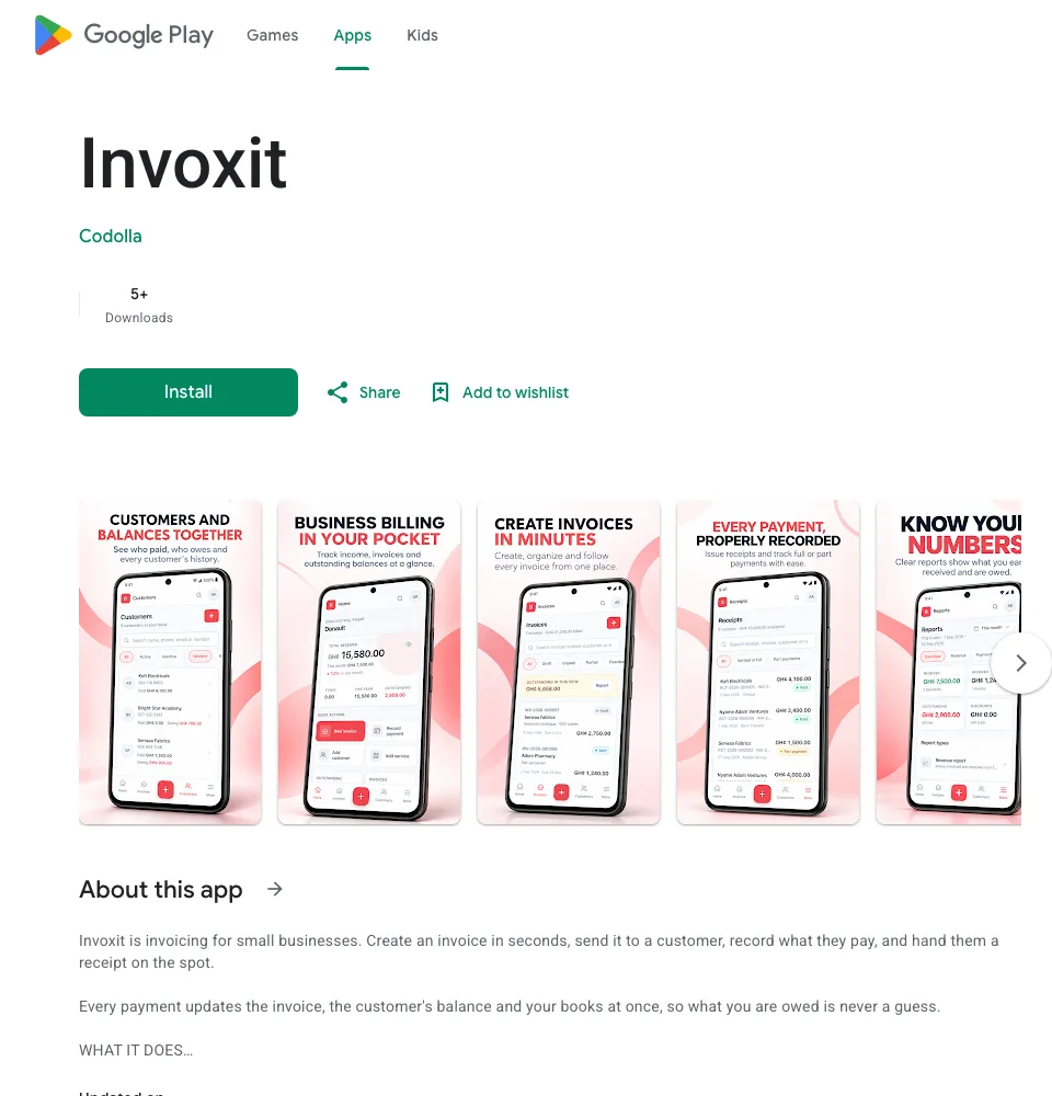 Invoxit screen 2