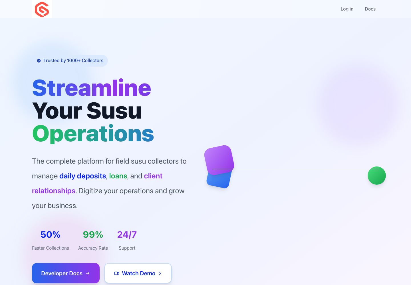 Siebi susu and microcredit operations portal dashboard
